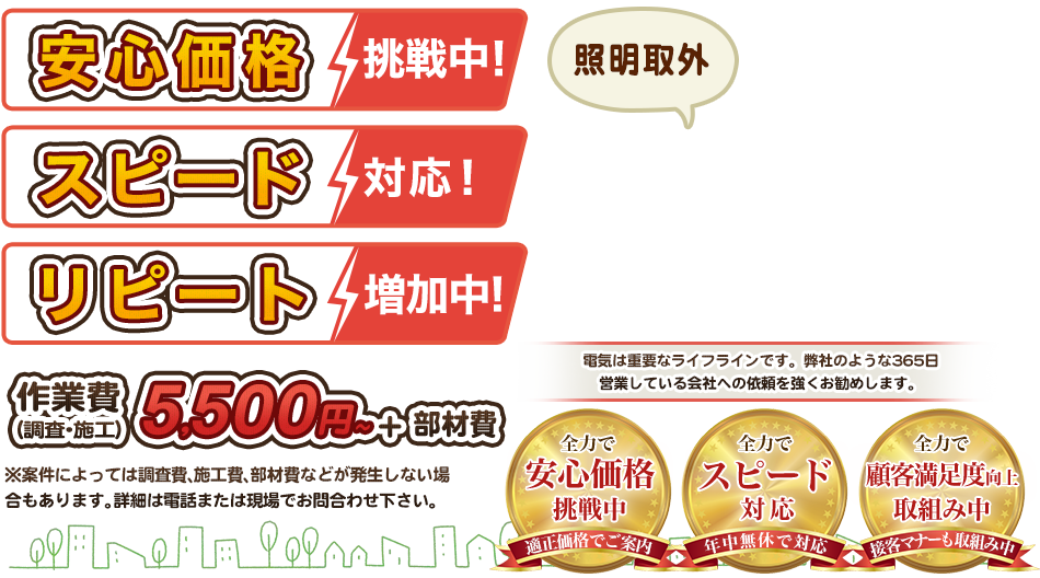 照明の取り外し 5 500円 シーリングライトや器具 配線の撤去作業を行います 街の修理屋さん